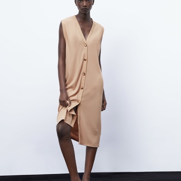 ZARA Button Vest Dress - Picture 1 of 5
